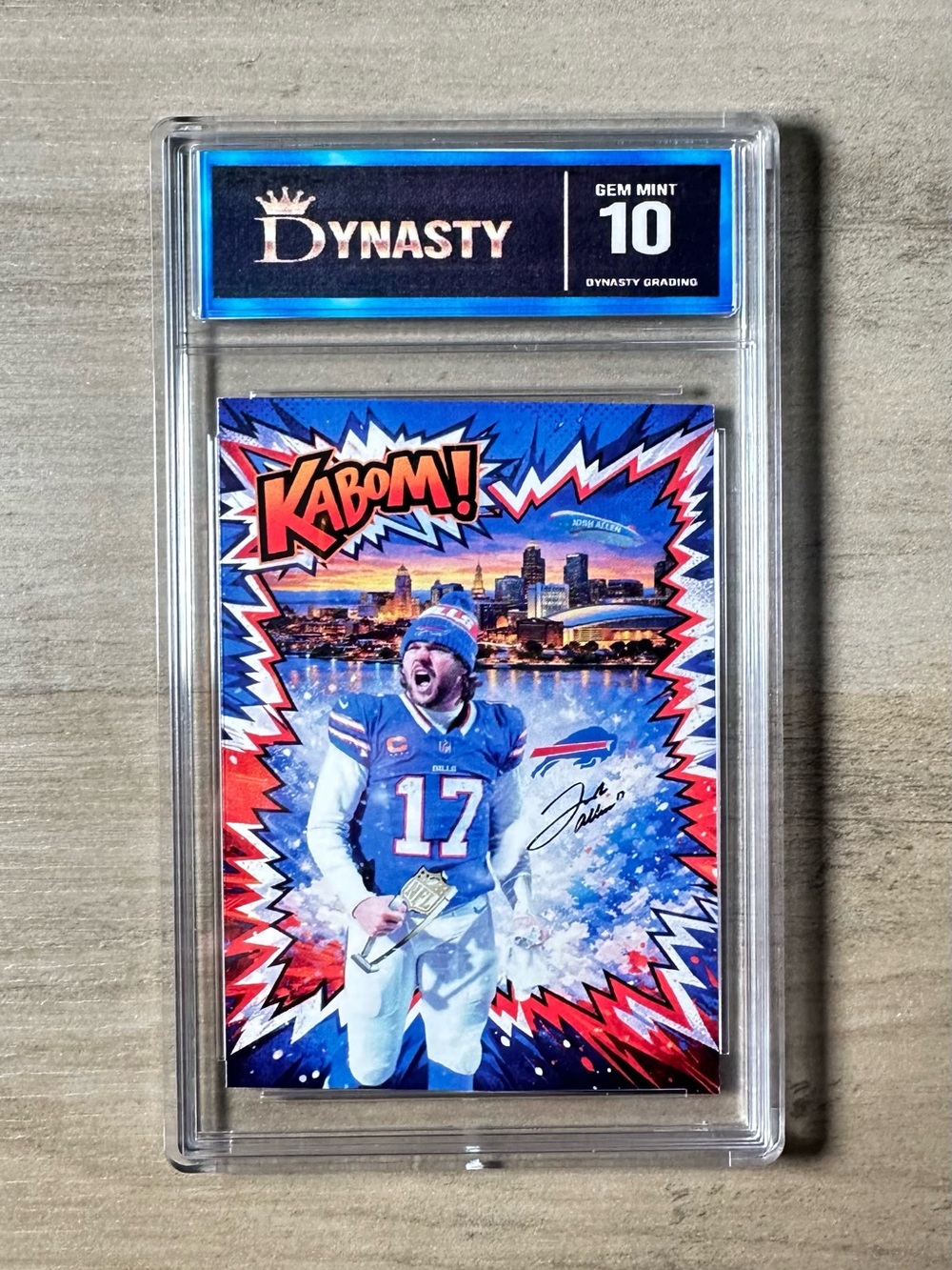 Josh Allen Signed Rookie Gem Mint 10 2018 Kaboom Autographed Novelty Card. Bills
